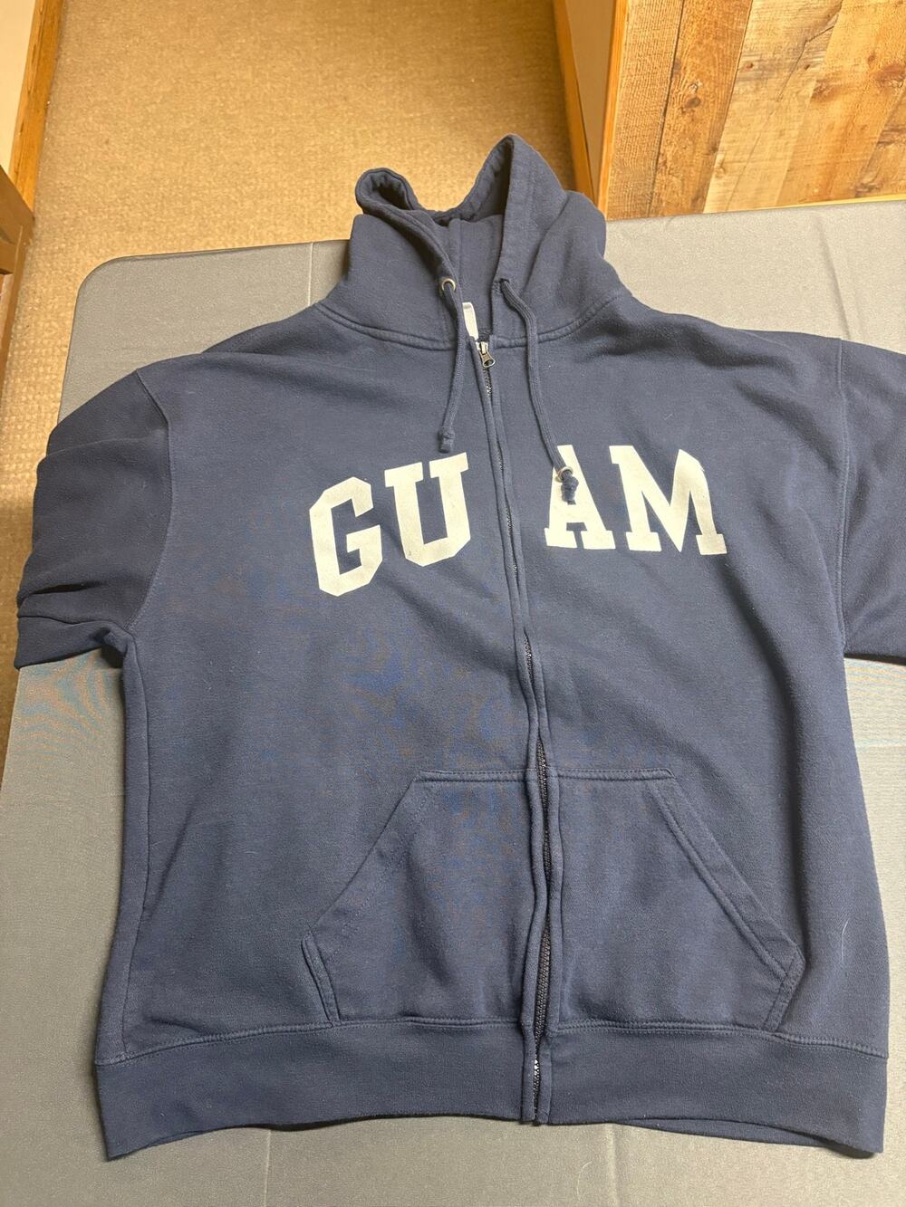 Pacific & Co Guam Full Zip Hoodie Adult XL Navy Blue Souvenir Sweatshirt